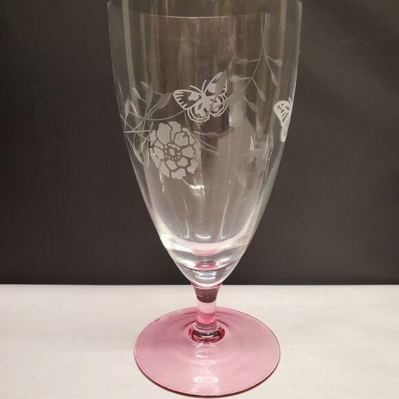 4 Lenox Butterfly Meadow Etched Crystal Glasses Great Condition! - Picture 3 of 13